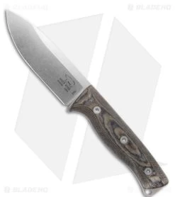 White River Ursus 45 Fixed Blade Knife Black/OD Green Linen Micarta (4.5" SW)