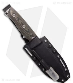 White River Ursus 45 Fixed Blade Knife Black/OD Green Linen Micarta (4.5" SW) -Buck Knives Store White River Ursus 45 Fixed Blade Knife Black OD Green Linen Micarta SW kc sheath