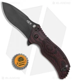 Zero Tolerance 0350 Assisted Opening Knife Black Cherry G-10 (3.25" Black) -Buck Knives Store Zero Tolerance LL Black Cherry Black BHQ 125828 jr bottlecap