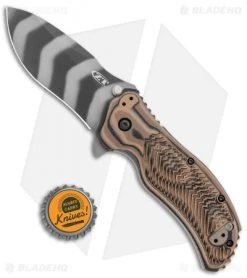Zero Tolerance 0350 A/O Knife Hyena Brown G-10 (3.25" Tiger Stripe) -Buck Knives Store Zero Tolerance LL Yyena Brown Zebra Blade BHQ 135425 jr bottlecap5D