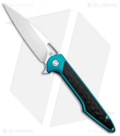Artisan Cutlery Archaeo Frame Lock Flipper Knife Green Ti/CF (3.75" Satin)
