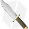 Bark River V-44 Bowie Fixed Blade Knife Green Canvas Micarta (9" Satin)