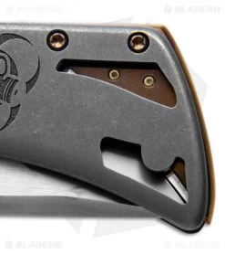 Barrett Custom Honor Tanto Frame Lock Knife Gray Titanium (3.5" Hamon) -Buck Knives Store barrett custom tanto dl detail