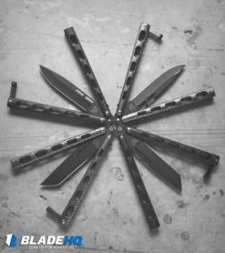 Bear & Son 115TAN Tanto Butterfly Knife Silver Vein (4" Black) -Buck Knives Store bear and son 115 variety circle dl