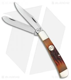 Bear & Son Trapper Pocket Knife Red Stag Bone (3.25" Satin) CRSB54