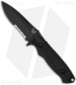 Benchmade Nim Cub II Knife 147SBK Drop Point Fixed Blade (3.5" Black Serr)