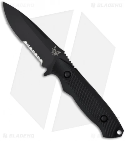 Benchmade Nim Cub II Knife 147SBK Drop Point Fixed Blade (3.5" Black Serr) 3 Benchmade Nim Cub II Knife 147SBK Drop Point Fixed Blade (3.5" Black Serr)