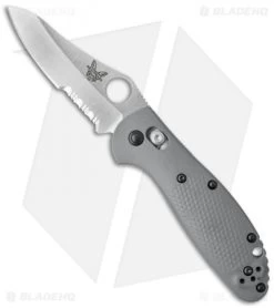 Benchmade Mini Griptilian AXIS Knife Gray/Blue G-10 (2.91" Satin Serr) 555S-1