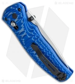 Benchmade Volli AXIS-Assist Knife Blue G-10 (3.26" Satin) 1000001-1601 -Buck Knives Store benchmade volli 1000001 1601 side cm