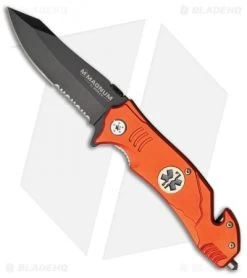 Boker EMS Rescue Spring Assisted Knife Orange (3.375" Black Serr) 01LL472