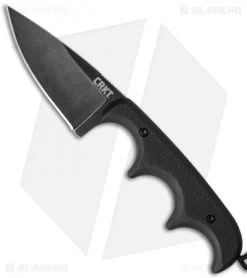 CRKT Folts Minimalist Drop Point Neck Knife Black G-10 (2" Black SW) 2384K