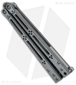 Hom Design Basilisk-R Balisong Butterfly Knife Gray/Black G10 (Bead Blast) -Buck Knives Store hom design basilisk R gray g10 BHQ 37145 er side