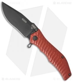HTM Darrel Ralph Gun Hammer Bowie Spring Assisted Knife Red (3.5" Black)