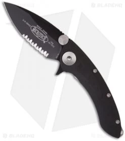 Microtech Whaleshark Flipper Knife G-10 (3.63" Black Serr) 167-2