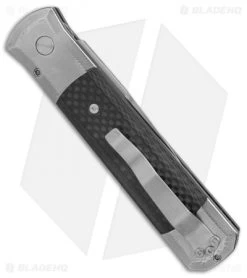 Pro-Tech Custom Godfather Automatic Knife Orange Peel Ti/CF (4" Satin) -Buck Knives Store protech custom godfather orange peel t cfi 981 BHQ 37631 er side