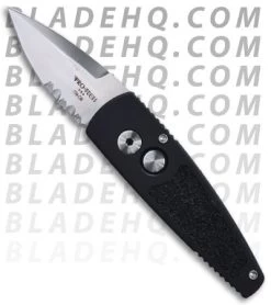 Pro-Tech Stinger Black Automatic Knife W/ Insert (1.94" Satin Serr) 420 PS