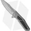 Reate Knives Reate K-3 Frame Lock Drop Point Flipper Knife Carbon Fiber/Ti (3.875" Damascus)