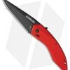 Schrade Landshark Spring Assisted Knife Red Aluminum (3" Black) SCHA9R