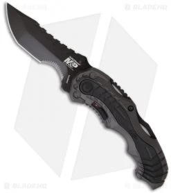Smith & Wesson Grey MAGIC Spring Assisted Knife (3.4" Black Serr) SWMP6S