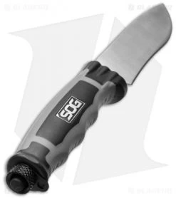 SOG Bladelight Camp Fixed Blade Knife W/ LEDs (4.50" Satin Plain) BLT21K -Buck Knives Store sog bladelight camp blt21k cp bottom