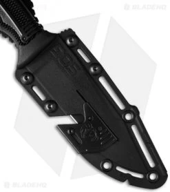 SOG Seal Strike Fixed Blade + Deluxe Sheath (4.875" TiNi Black Serr) SS1003 -Buck Knives Store sog seal strike ss1003 cp sheath2 cm