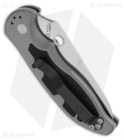 Spyderco Embassy Automatic Knife (3.13" Satin Serr) C121PS 4 Spyderco Embassy Automatic Knife (3.13" Satin Serr) C121PS - Image 2