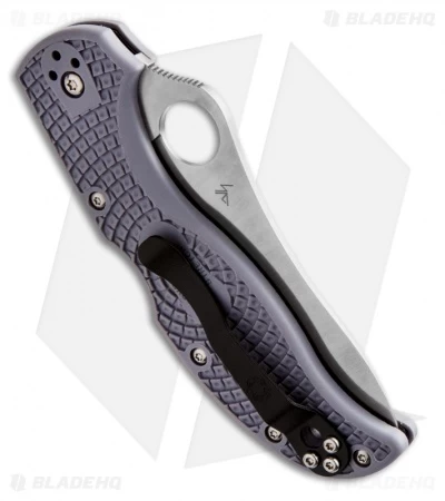 Spyderco Stretch Super Blue Knife Gray FRN (3.5" Satin) C90FPGYE 4 Spyderco Stretch Super Blue Knife Gray FRN (3.5" Satin) C90FPGYE - Image 2