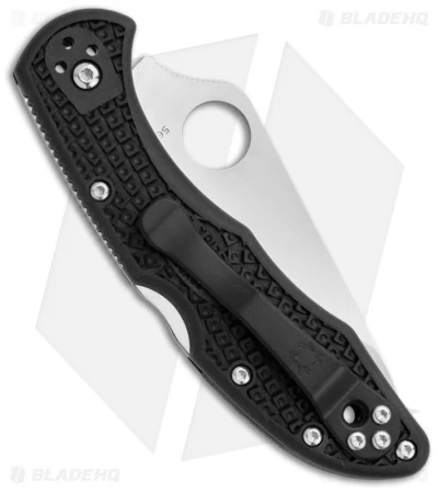 Spyderco Delica 4 Lockback Knife Black FRN (2.875" Satin Serr) C11PSBK 4 Spyderco Delica 4 Lockback Knife Black FRN (2.875" Satin Serr) C11PSBK - Image 2