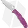 Spyderco Endura 4 Knife Flat Ground Purple FRN (3.75" Satin Plain) C10FPPR -Buck Knives Store spyderco endura flat ground purple c10fppr