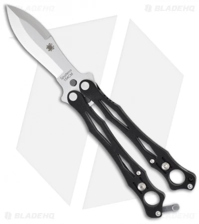 Spyderco SmallFly Butterfly Knife Balisong Flipper Black (3" Satin) B02GP 3 Spyderco SmallFly Butterfly Knife Balisong Flipper Black (3" Satin) B02GP