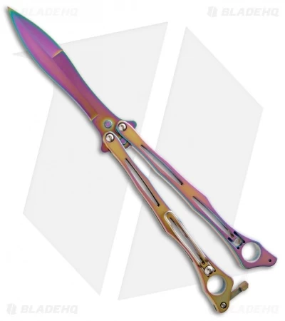 Spyderco Spyderfly Butterfly Knife Spectrum Stainless Steel (4.25" Rainbow) 3 Spyderco Spyderfly Butterfly Knife Spectrum Stainless Steel (4.25" Rainbow)