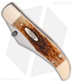 Case Kickstart Mid-Folding Hunter Assisted Knife Jigged Amber Bone (61265AC SS) -Buck Knives Store ssisted Opener Amber Bone Peach Seed Jig Mid Hunter Clip BHQ 86045 er spine