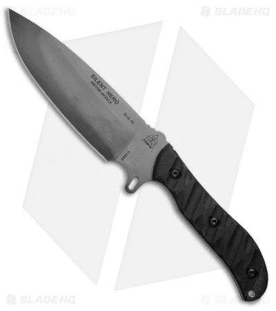 TOPS Knives Silent Hero Fixed Blade Knife Black Tread Micarta (6.5" Gray) 3 TOPS Knives Silent Hero Fixed Blade Knife Black Tread Micarta (6.5" Gray)